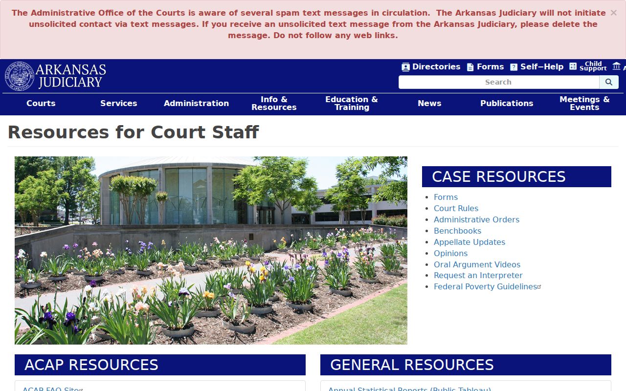 Caldwell court docket context from Arkansas court staff resources