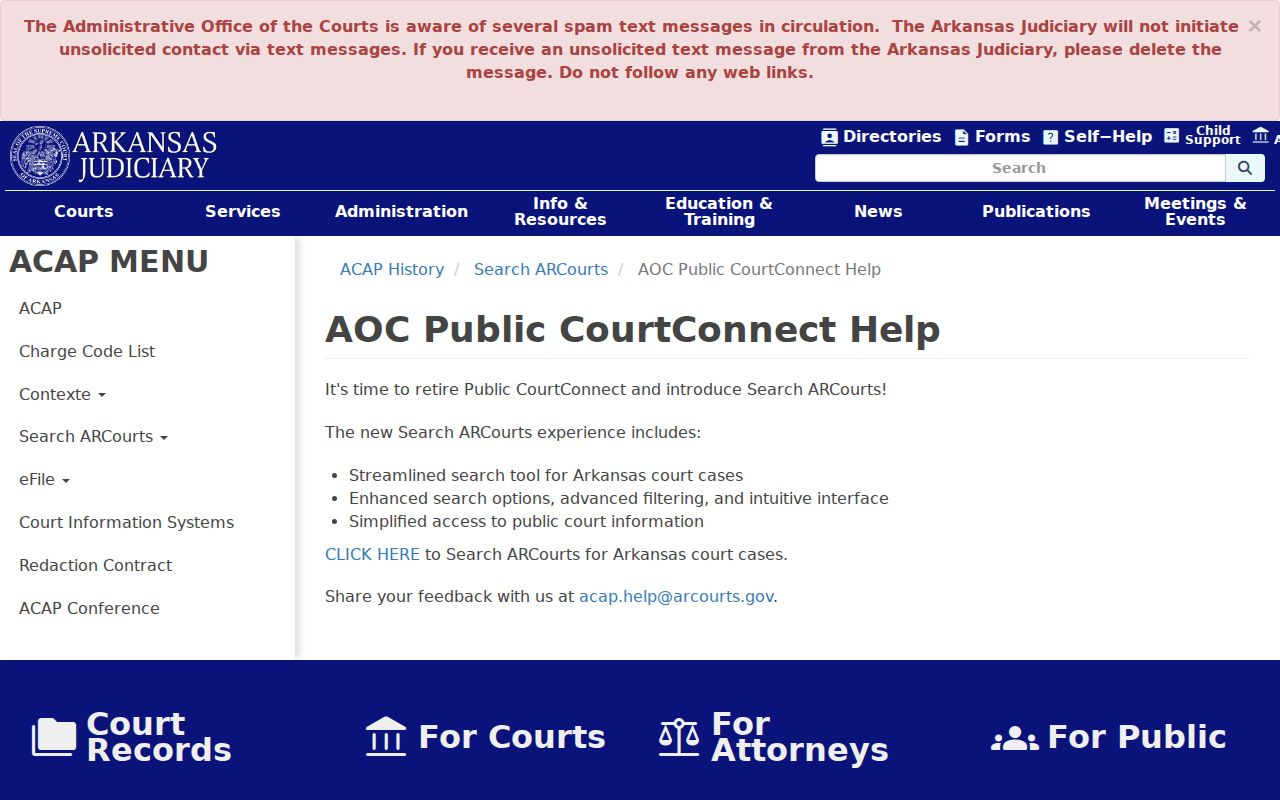St. Francis County case search CourtConnect transition notice