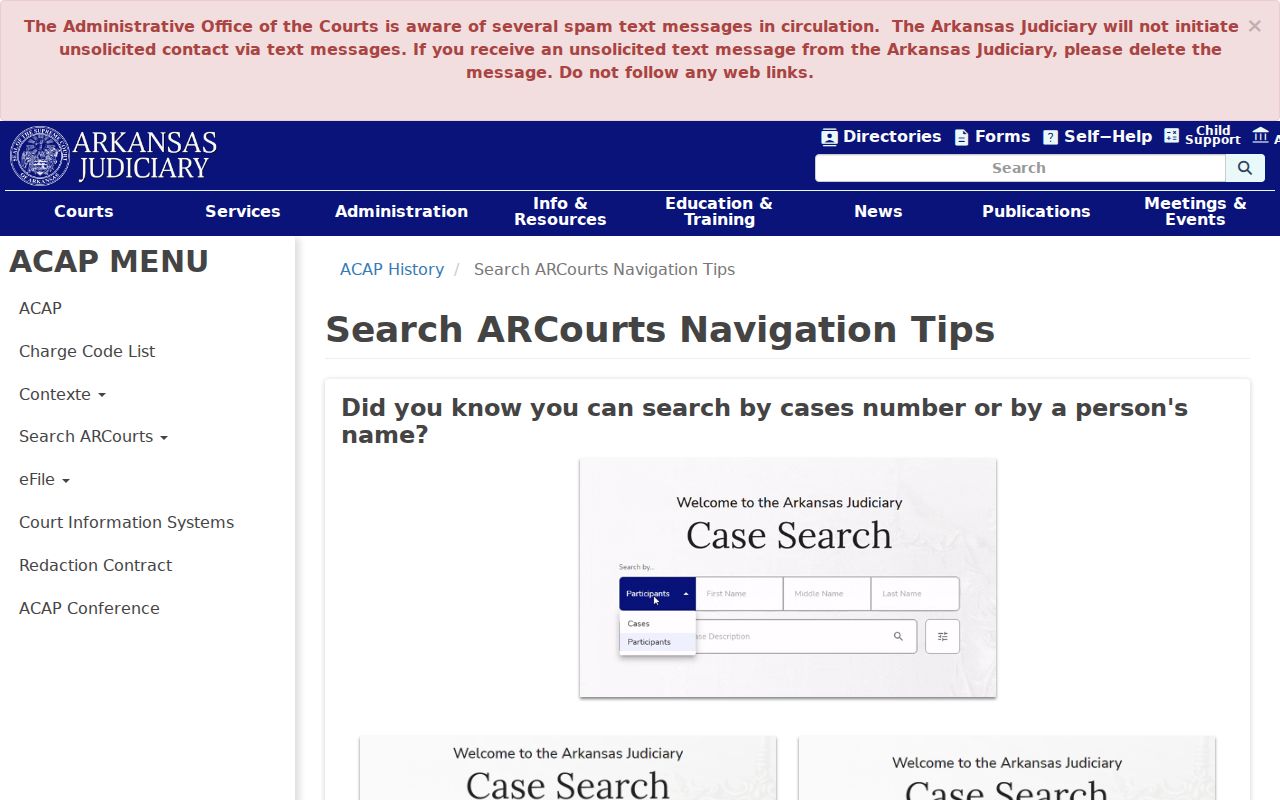 St. Francis County case search official Search ARCourts navigation tips