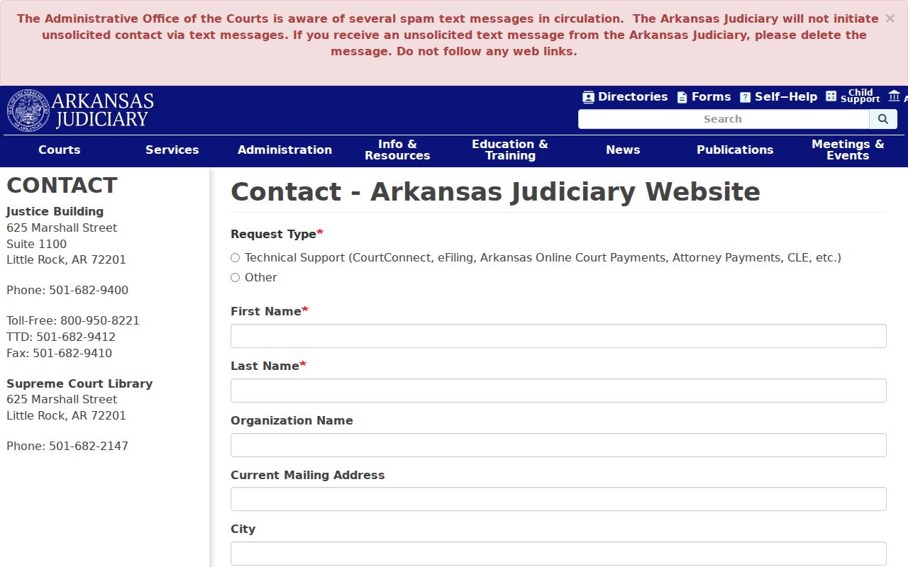 St. Francis County court records AOC technical contact form