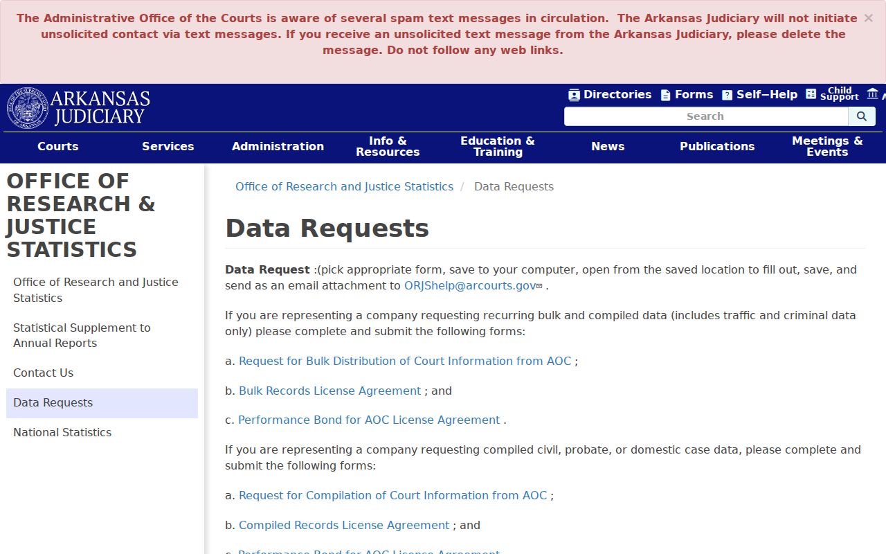 St. Francis County court records data request information