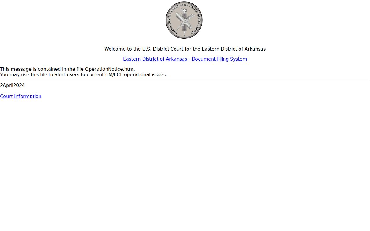 Palestine court docket compared with Eastern District CM ECF